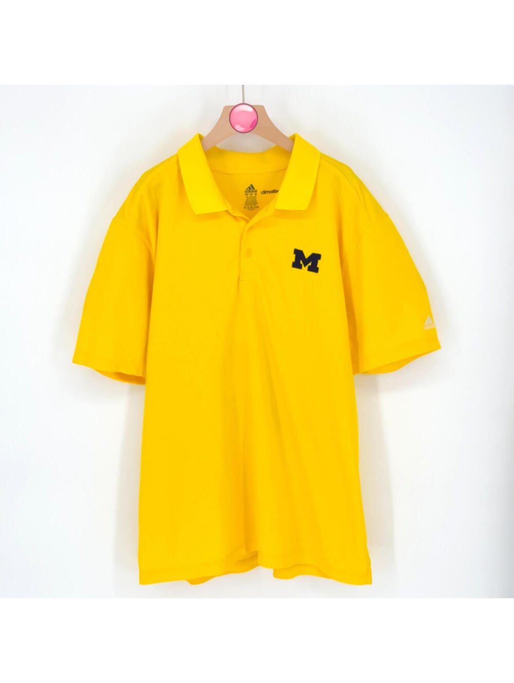 Adidas Michigan Wolverines Polo‎ Shirt Yellow NCAA Fan Apparel Golf Mens XXL